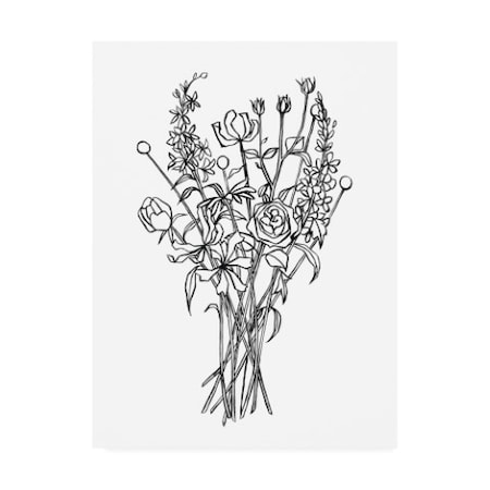 Emma Scarvey 'Black And White Bouquet III' Canvas Art,24x32